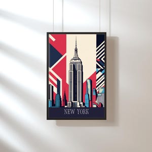 Póster de viaje de Nueva York - Impresión de Nueva York - Impresión de arte pop - Arte mural - Pósteres de viaje - Impresiones de viaje - Ciudad de EE. UU. - Impresión del Empire State Building
