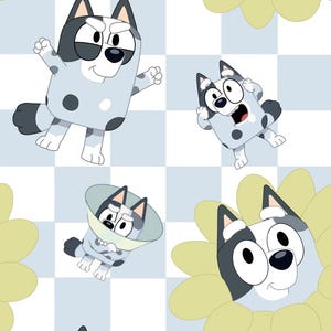 Blauer Stoff, Hundestoff, Cartoon Baumwollstoff, Anime Stoff, 100% Baumwolle, Halber Hof