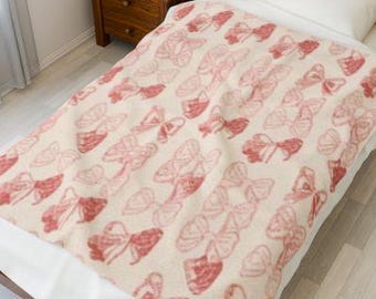 Coquette Pink Bow Cozy Blanket
