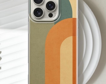 Retro Abstract Phone Case – Mid Century Geometric Art Cover for iPhone Samsung Pixel
