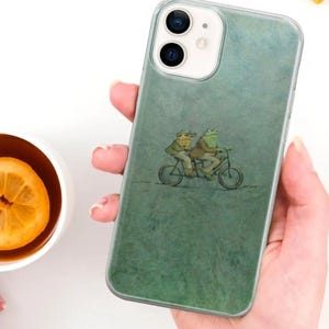 Capa vintage Cottagecore Frog and Toad para iPhone 17 Pro Max, 16e, 15, 14, 12 Samsung S25 Ultra, S24 FE, A56, Pixel 10 XL, 9a, 8