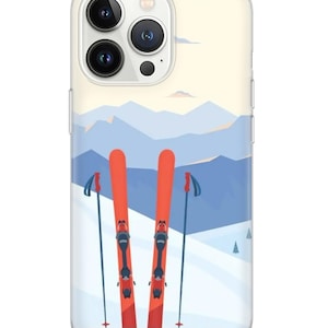 Funda para móvil Après Ski: estética minimalista de estación de esquí, diseño alpino invernal
