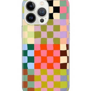 Checkerboard Plaid Phone Case – Colorful Retro Aesthetic Gift for iPhone, Samsung & Pixel