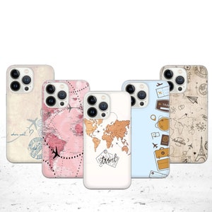 Vintage Landkarte Handy Hülle Welt Retro Reise Geographie iPhone 16e ProMax 15 14 13 12 11 Pixel 9a Pro 8 7A Samsung S25 Edge S24+/25+ A26 A36 A56