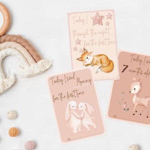 Cartes jalons imprimables pour bébé Cartes mensuelles pour la première année de bébé de sexe neutre à téléchargement immédiat Accessoires photo numériques pour bébé