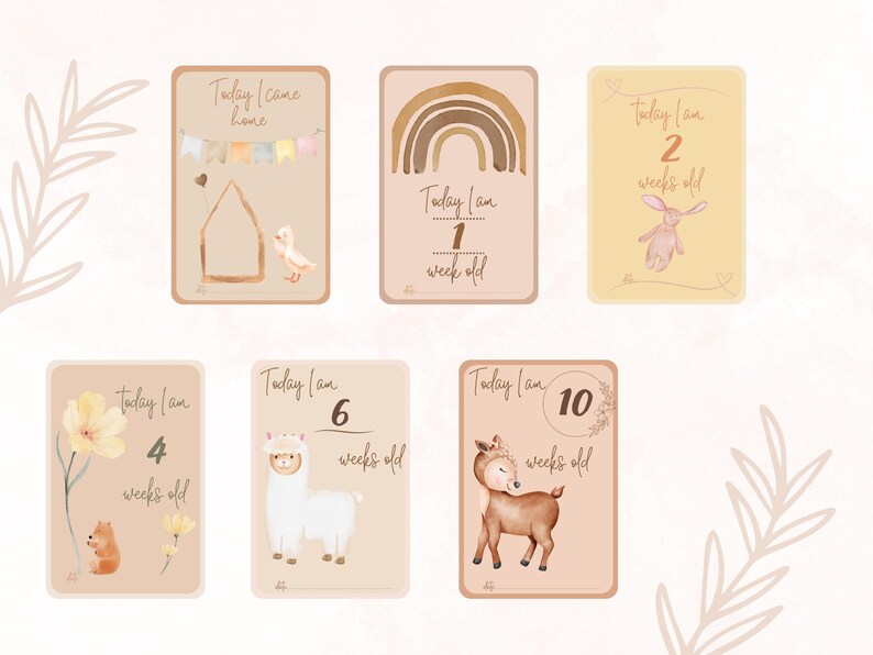 Baby Milestone Cards Printable Milestone Cards Baby Gender-neutral Baby ...