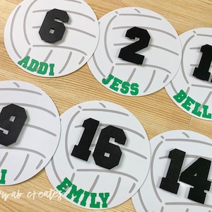 personalized volleyball cut-outs (set of 12) - volleyball party decor - volleyball team - team party - volleyball coach