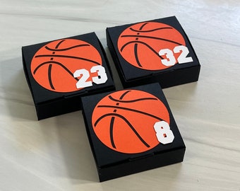 basketball gift box (set of 6) - basketball favor box - basketball treat box - basketball - basketball team - basketball party - team mom