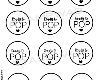 ready to pop -favor tags - baby shower favor tags - party favor tags - treat bag tag - instant download - printable - instant printable