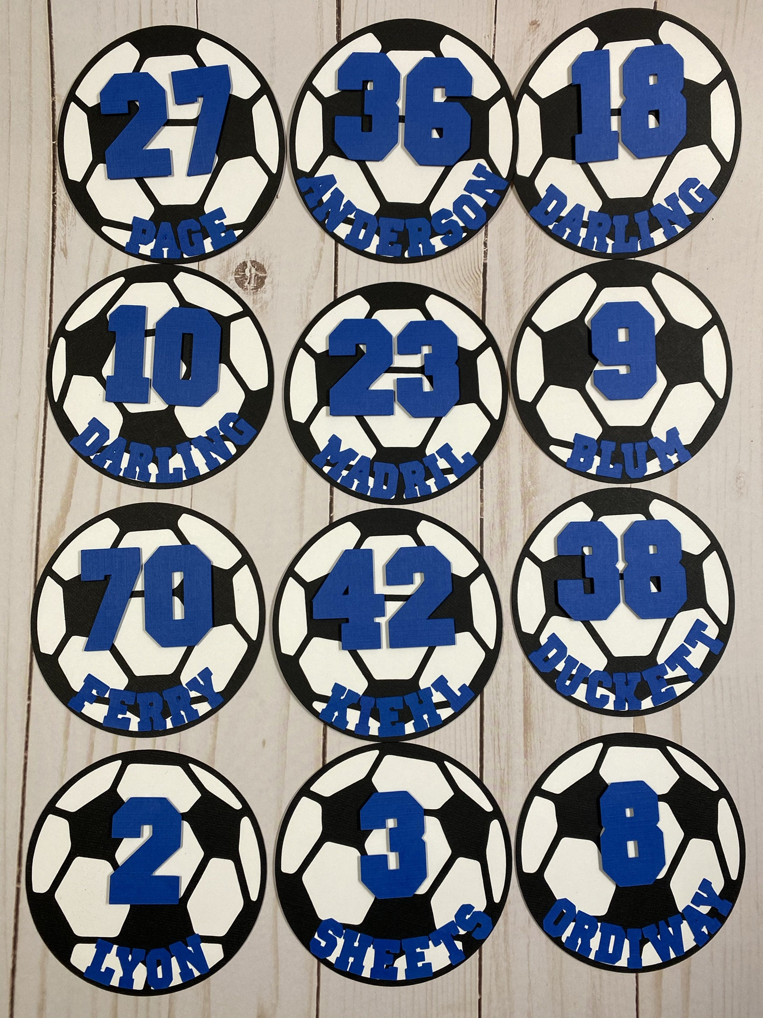 Personalized Soccer Ball Cutouts set of 12 Soccer Ball Etsy