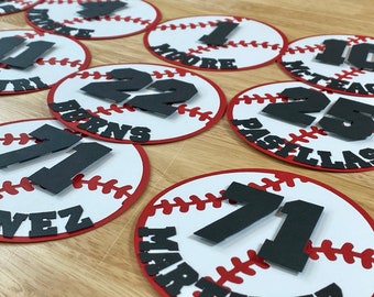 Personalized Baseball Cutouts (Set of 12) – Baseball Team - Team Party Decorations