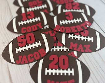 football cut-outs - personalized - football party - football birthday - football team - team party - sports team - team mom