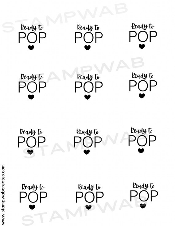 Ready to pop baby shower labels free