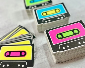 80's party decor (set of 12) - cassette tape cutouts - neon party - retro party decor - 80's theme - 80's baby
