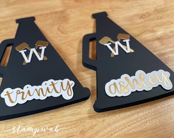 Personalized Cheer Megaphone Cutouts (Set of 12) - Cheer Team