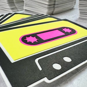 80's party decor cassette tape cutouts neon party retro party decor 80's theme 80's baby image 3