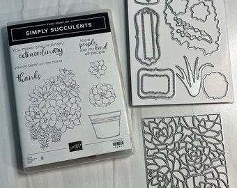 simply succulents stamp set - potted succulents dies - stampin up - clear stamps - cutting dies - succulents