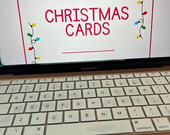 Christmas Card Cover Sheet - Christmas String Lights - Printable PDF