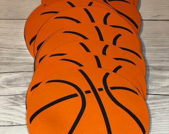 Basketball Cardstock Cutouts - Team Party Decorations (Set of 12)