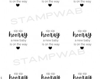 Sip Sip Hooray Baby Shower Tags – Printable Favor Tags (PDF)