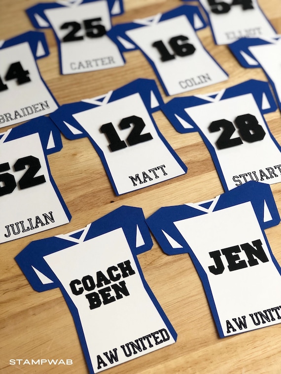 football jersey cut-outs - personalized cutouts - football party decor - football team ...