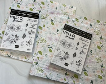 friendly hello - stampin up - stamp sets - rubber stamping - clear stamps - photopolymer stamps - paper crafting - designer series paper