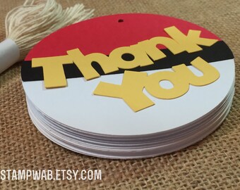 pokemon party tags (set of 12) - favor tags - thank you tags - birthday - kids birthday - tags - gifts