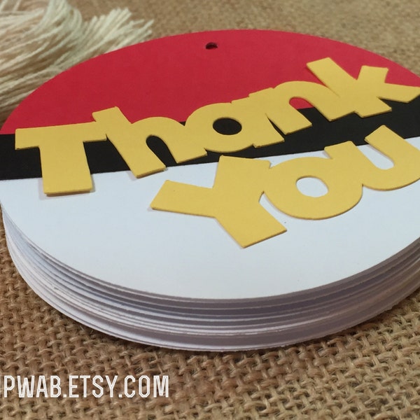 pokemon - party tags - favor tags - thank you tags - birthday - kids birthday - tags - gifts