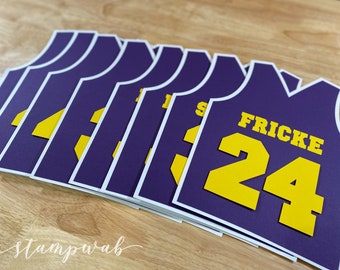 Personalized Basketball Jersey Cut-Outs (set of 12) - Basketball Jersey - Basketball Team - Basketball Party