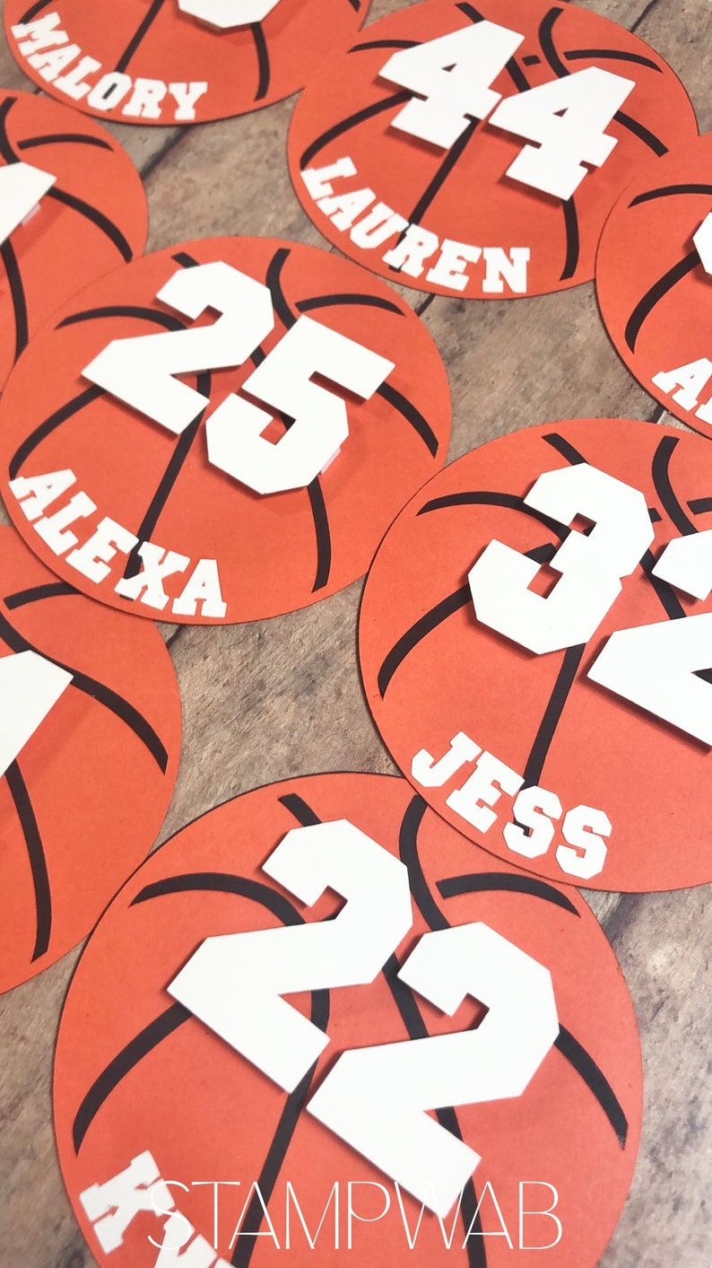 Personalized Basketball Cutouts set of 12 Basketball Team Etsy
