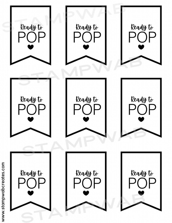 Printable tags instant download ready to pop tags favor | Etsy