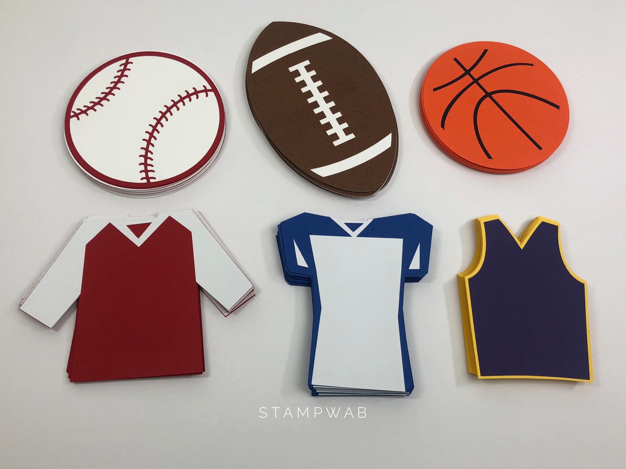 Basketball Jersey Cutouts set of 12 Basketball Jersey Etsy