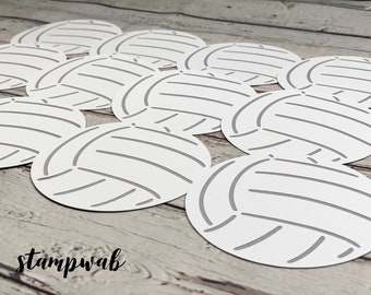 Volleyball Cardstock Cutouts - Team Party Decor (Set of 12)