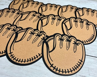 Baseball Glove Cardstock Cutouts (Set of 12) - Team Party Decorations