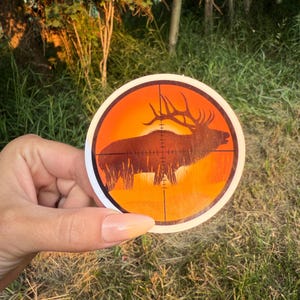 Adesivo à prova d&#39;água para caça de alces com mira | Adesivos de vinil duráveis para o estilo country | Adesivo masculino durável