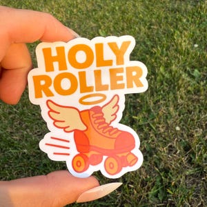 Holy Roller Waterproof Vinyl Sticker | Jesus and Bible Verse Stickers | Christian and Scripture Faith Sticker for Water bottle
