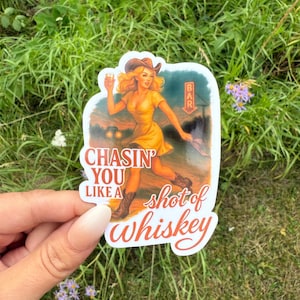 Chasin&#39; You Like A Shot Of Whiskey Morgan Wallen Waterproof Vinyl Durable Sticker | Country Music Concert |Gift Weather Resistant | Western