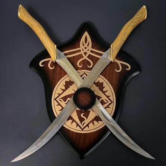 Authentic Lotrs Legolas Fighting Knives Handcrafted Elven Replica