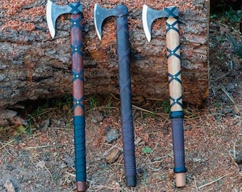 Set of 3 Ragnar Viking axes, Beautiful Axe , Hand forged Axe , Ragnar axe , Camping axe, valentine's day Gift . Birthday gift, Gift for him