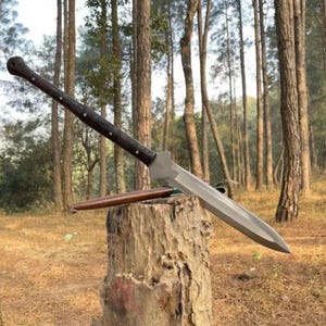Custom Beautiful Handmade tactical spear sword handmade carbon steel blade,