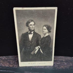 1860 年代 Carte De Visite エイブラハム & メアリー トッド リンカーン ブレイディ ラ メール南北戦争ヴィンテージ写真収集品アンティーク アメリカーナ