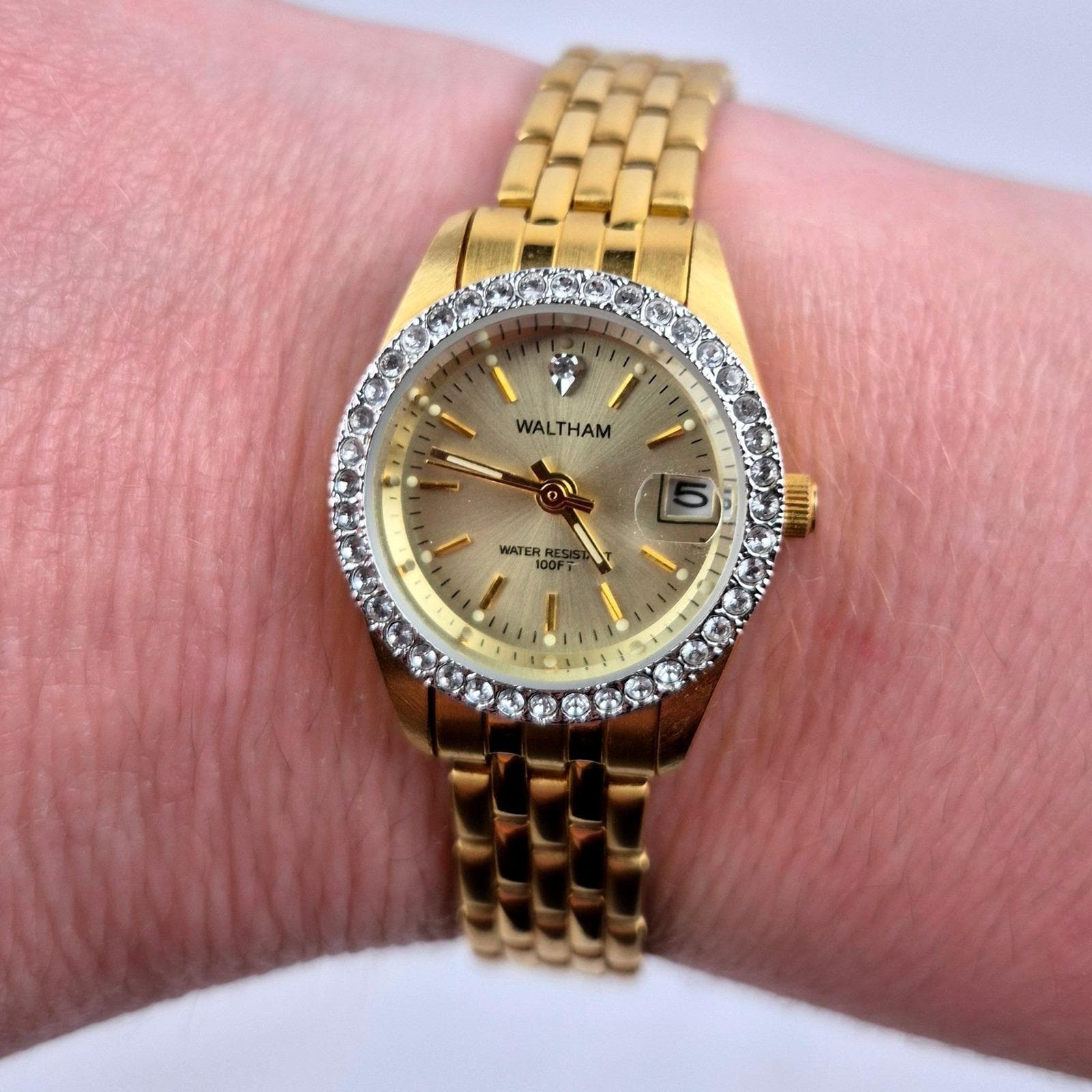 Rare Vintage Waltham Swarovski Crystal Dog Watch Bracelet Waltham Watch Pendant - Etsy main image 2