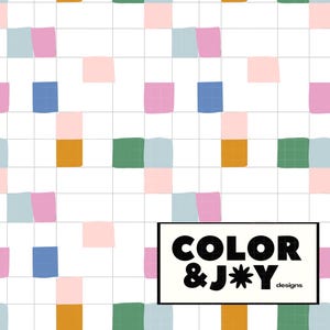 Modern Colorful Checker Seamless Pattern Download Digital Papers Vinyl Mondrian Inspired Fabric Surface Design Pattern