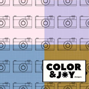 Moderne Kamera Fotografie Seamless Pattern Download Digital Papers Vinyl Fabric Surface Design Pattern