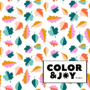 Blatt Colorblock Herbst Bunte Blätter Oktober Herbst Musterdesign Download Digitale Papiere Vinyl Stoff Surface Design Muster