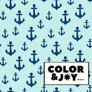 Anker Nautical Blue Seamless Pattern Download Digitale Papiere Vinyl Stoff Oberflächendesign Muster