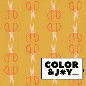 Moderne rote Schere auf gelbem Hintergrund Musterdesign Download Digitale Papiere Vinyl Stoff Oberfläche Design Muster