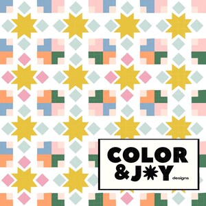 Moderne Gelb Sterne Multicolor Quilt Inspiriert Nahtlose Muster Download Digitale Papiere Vinyl Stoff Oberflächendesign Muster