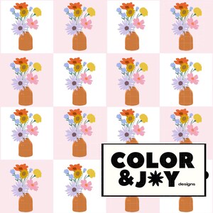Spaß, moderne Blumen rosa Karo nahtlose Muster Download digitale Papiere Vinyl Stoff Oberfläche Design-Muster