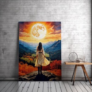 Lunar Odyssey – Manifesto autunnale mistico con magico paesaggio lunare